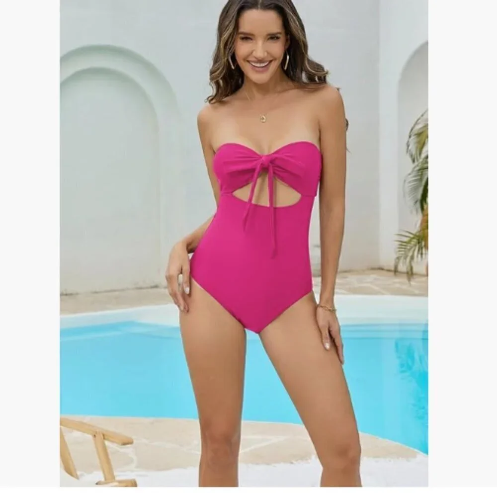 NWT Women's One Piece Cut Out Bathing Suit Size Large